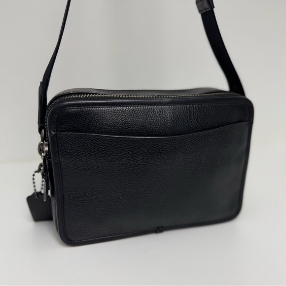 COACH Charter Crossbody Bag 24 in Black Pebbled Leather - Picture 11 of 15